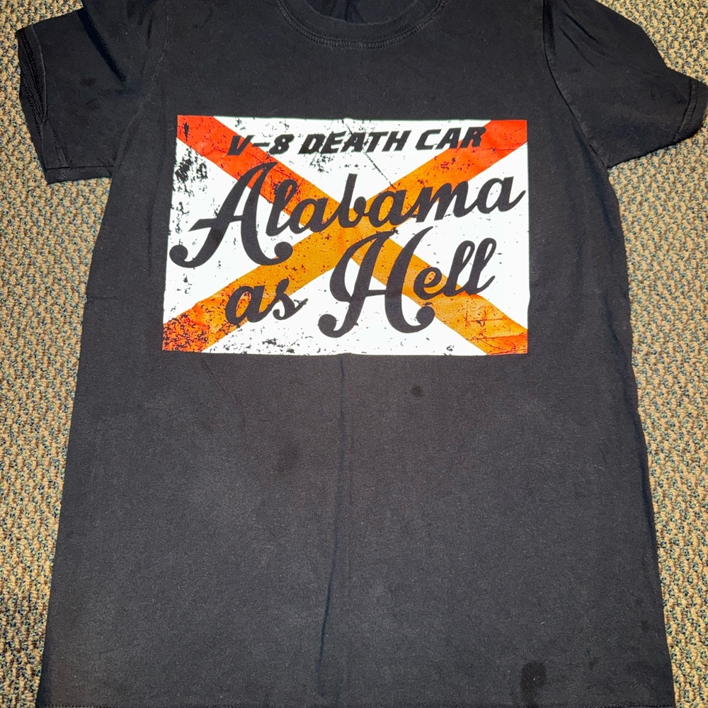 Black Graphic T-Shirt with Alabama Print